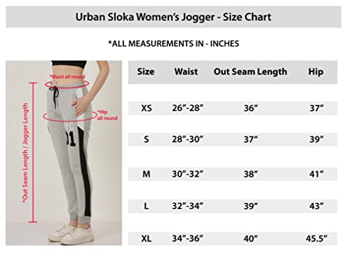 urban sloka Women Slim fit Jogger Track Pants | 100% Cotton French Terry | Stylish Casual Joggers for Yoga, Meditation & Active Gym Workouts.